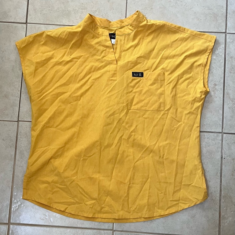 Koi Yellow Scrub Top